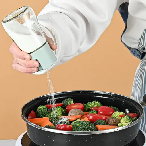 Salt and Pepper Shakers, Precise Quantitative Push Type Air-Tight Glass Seasoning Condiment Bottle